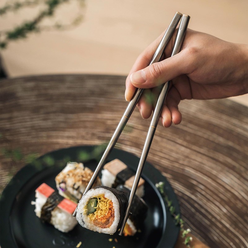 Thous Winds Titanium Chopsticks, Compact, Lightweight, Titanium, Barbecue Chopsticks, Tableware,