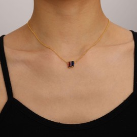 Nymerianoble September Birthstone Necklace for Women Birthday Gifts Gold Plated CZ Chain Pendant Necklace Sapphire Jewelry for Women Valentines Day Gifts