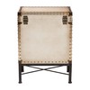 Baxton Studio Laura Vintage White Canvas Lift-Top Trunk End Table