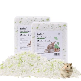 tafit Dust-Free Soft Natural Paper Hamster Bedding with Odor Control, Strong Absorption, for Hamster, Guinea Pig, Rabbit, Chinchilla, Rat, Mice, Small Animal (White+Green), 36 Liters