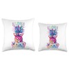 Aloha Colorful Pineapple Ewa Beach Hawaii Throw Pillow