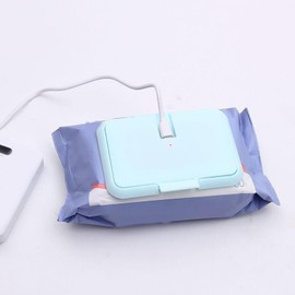 Baby Wipe Warmer, Constant Temperature Evenly Heating Portable USB Wet Wipe Heater for Babies Portable Wipe Warmer (Blue)
