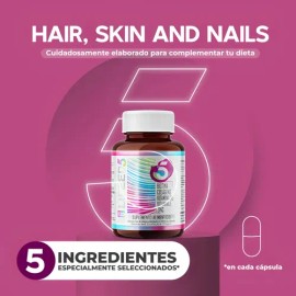 Suplemento Multivitamínico LIFEED5 de Biotina y Colágeno para Piel, Cabello y Uñas con Vitaminas E, B5 y Zinc, 120 Cápsulas