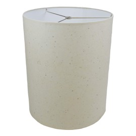FenchelShades.com 14" Top Diameter x 14" Bottom Diameter 17" Height Cylinder Drum Lampshade USA Made (Paper Natural Speckled)
