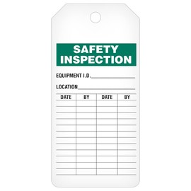 INCOM Manufacturing Inspection Tags On A Roll, Safety Inspection, Heavy-Duty Polytag Stock, Waterproof and Tear-Resistant, Green On White, 6.25 Inch X 3 Inch X 10 Mil Thickness, 100 Pack, RT8004C