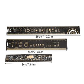 3 Pieces PCB Ruler, 2 cm/15 cm/25 mm Multifunctional Circuit Board Ruler Measuring Tools for Electronics Technicians