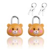 Cute Little Bear Lock with Keys, Mini Padlock for Gym