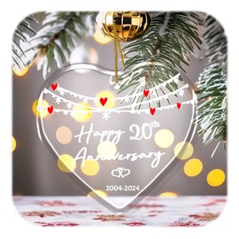 20th Anniversary Christmas Hanging Ornament for Wife Husband 20th Anniversary Wedding Gifts for Him Women 20 Year Anniversary Marriage Gifts for Men Her 20th Anniversary Christmas Decorations