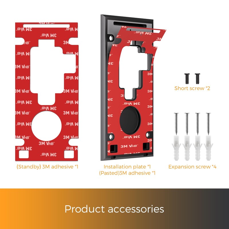 No-Drill Adhesive Doorbell Mount for Ring Battery Doorbell (2020 Release)