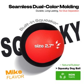 ZHIERDE Interactive Squeaky Dog Toys Balls – Durable Rubber Dog Toy for Aggressive Chewers,High Bounce Dog Ball & Floating Fetch Ball,Indestructible Chew Toy for Medium & Large Dogs