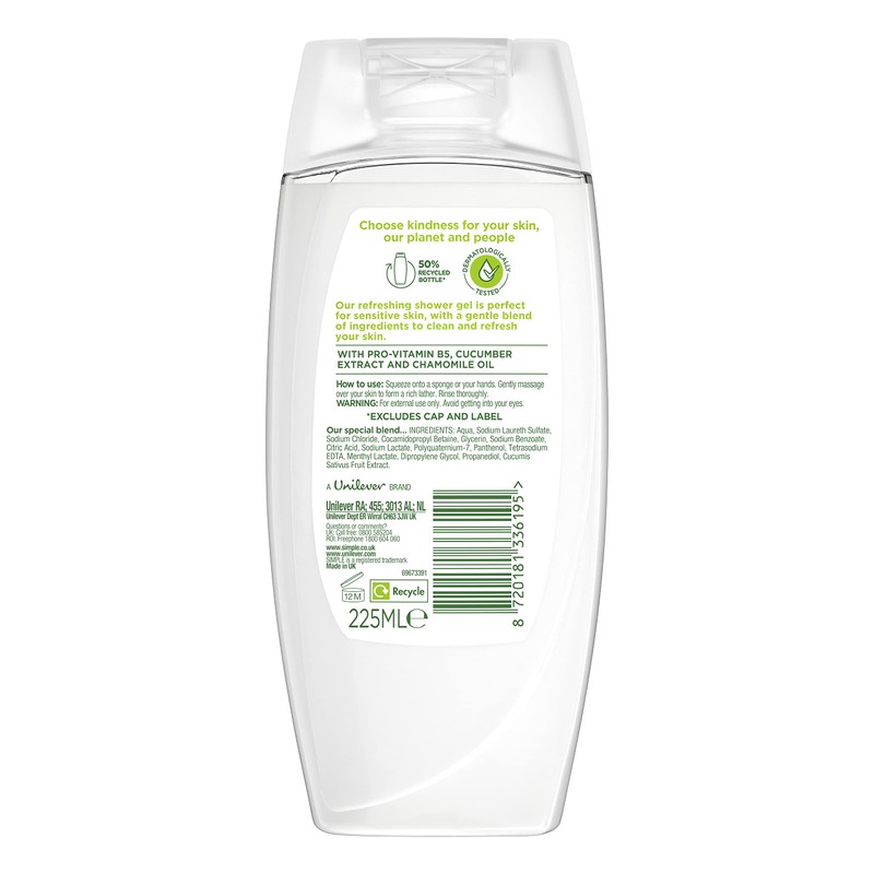 Simple Kind to Skin Refreshing Shower Gel pack of 6