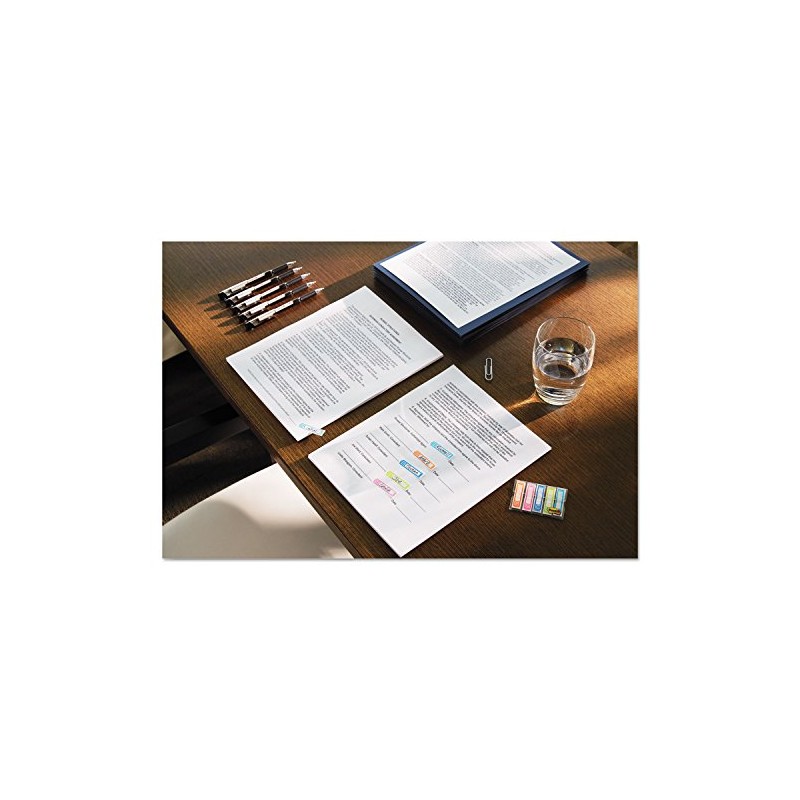 Post-it Message Flags, Sign Here", Orange, Blue, Lime, 1-Inch Wide,