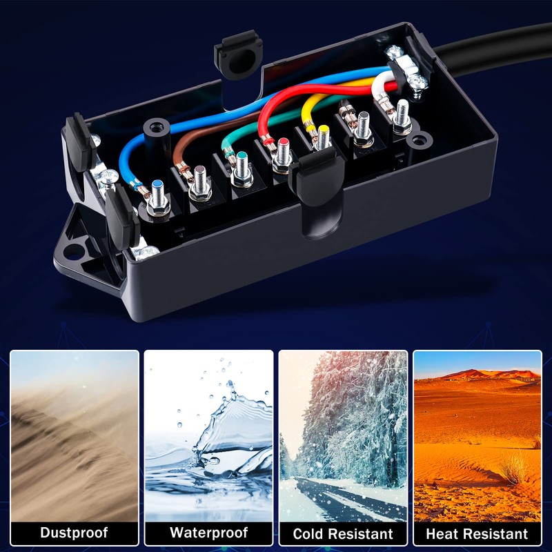 CheeMuii 15 FT 7 Way Trailer Cord and 7 Gang
