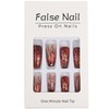 Fall Coffin Press on Nails Medium Fake Nails with Leaves