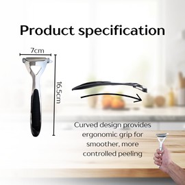 ARCUS Potato Peeler - Kitchen Vegetable Fruit Peeler - Durable Stainless Steel Good Grips Peeler - Y-Shaped Design with Ergonomic Non Slip Handle