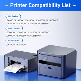 JCTONER TN830XL Black Toner Cartridge 2-Pack High Yield Replacement for Brother TN830XL TN830 XL Compatible for HL-L2460DW HL-L2405W HL-L2480DW MFC-L2820DW DCP-L2640DW MFC-L2900DW HL-L2400D Laser Printer Ink