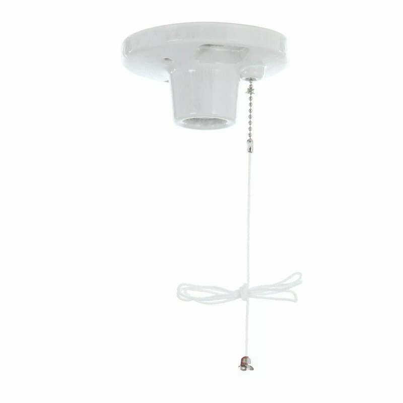 Hyper Tough Basement Garage Closet Room Porcelain On/Off Pull Chain