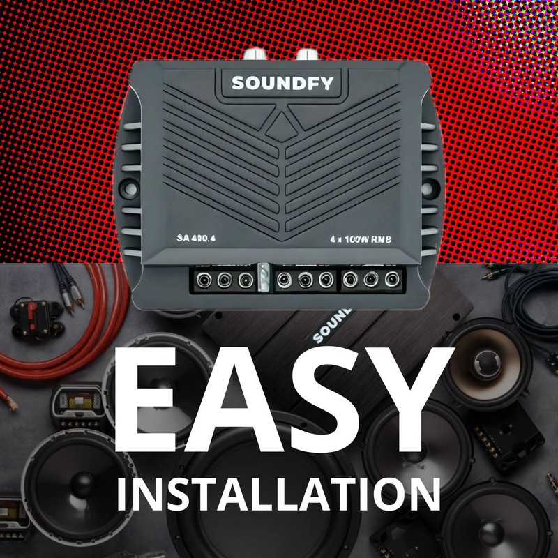 Soundfy SA 400.4 4-Channel Digital Car Audio Amplifier, 400W RMS