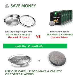 RECAFIMIL Reusable Coffee Capsule, Refillable Espresso Capsule, Stainless Steel, Compatible with Senseo Machines
