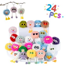 OMyFav 24PCS Plush Keychains for Kids - Adorable Kawaii Party Favors