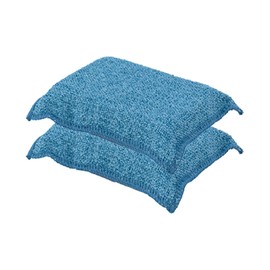 Miracle Microfiber Scrubbing Sponge, Blue Extra Scrubbing Power Sponge for Kitchen, Sink, Pot, Pan and Dish Washing, Super Absorbent and Rapid Drying 2-Pack