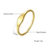 HMOOY Signet Ring, 14K Gold Plated Stackable Bow Slim Signet