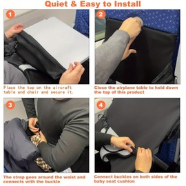 Baby Airplane Bed, Baby Travel Essentials for Flying, Toddler Airplane Seat Extender, Plane Portable High Chair Harness Seat for Infant-Gery