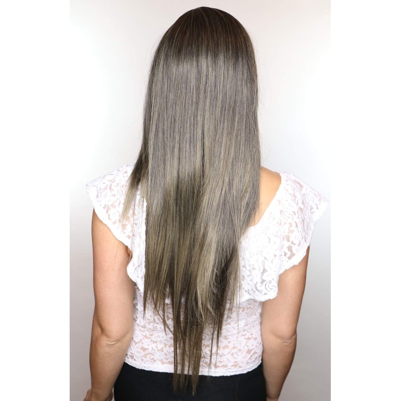 Prettyland 80cm lange Damen Perücke Mittelscheitel Wig Cosplay Hitzefest Weiß