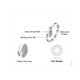 JewelryPalace Vintage Charm Feather Eternity Rings For women, Dangle Leaf 14K Rose Gold Plated 925 Sterling Silver Rings for Her, Anniversary Wedding band Jewellery Gifts L