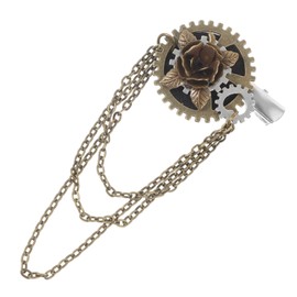 DOITOOL Gear Hairpin Steampunk Hair Accessories Steampunk Gear Hair Decor Steampunk Gear Hair Clips Steampunk Hair Barrettes Retro Hair Clip Corsage Brooch Pin Gears Lapel Metal Clock Miss