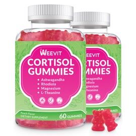 Cortisol Supplements for Women, Cortisol Gummies with Magnesium Ashwagandha Rhodiola Rosea and L-theanine - Supplements to Lower Cortisol - Vegan