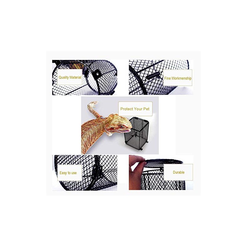 Heater guard Reptile Heating Lamp Shade Anti-Scald Cylindrical with Screws