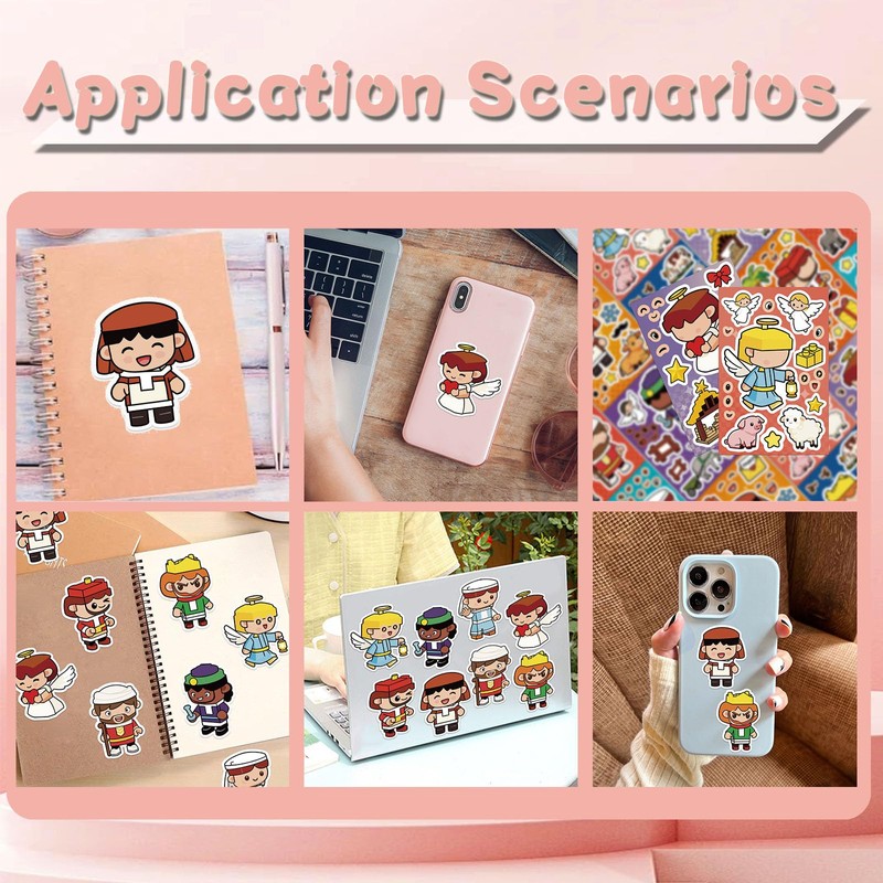 32 Sheets Christmas Religious Make a Face Sticker Make Your