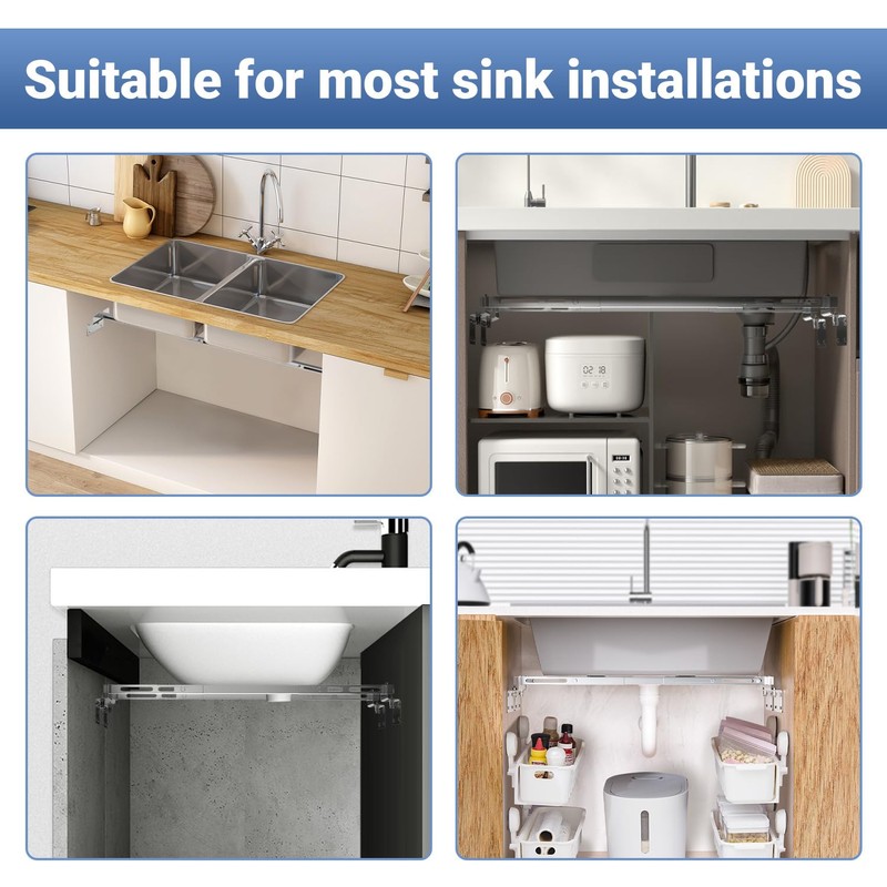 Aukivon Sink Support | Undermount Kitchen Sink Brackets | 20.1-31.5