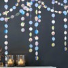 GCQQ 52Ft Iridescent Party Decorations, Holographic Circle Garlands, Sparkly Iridescent
