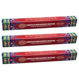 Tibetan Monastery Incense, 10.5" Length - 3 Packs, 40 Sticks per Pack