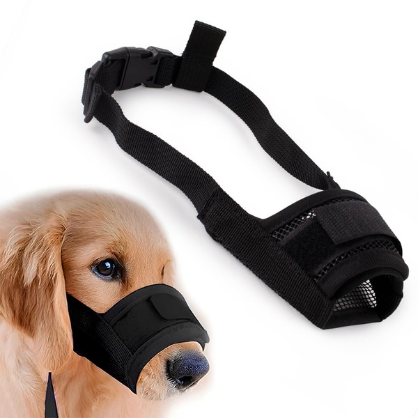 Byhoo Dog Muzzle,Soft Mesh Muzzle for Large Sized Dog, Adjustable
