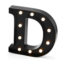 Elements 10" Plastic Black LED Letter D Light, 10x10 inches, Assorted