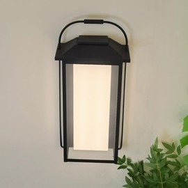 Tarentlight 24" Ht Modern Oversized Outdoor Super Bright Wall Sconce with Built-in 2x20W LED Covered by Milky White Acrylic and Clear Glass, Suitable for Big House, Extra High Walls and Gates.