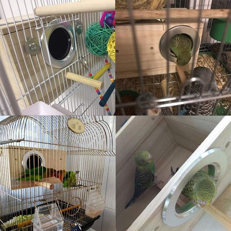 YJJKJ Pet Wood Parakeet Nest Box Bird House Breeding Nesting
