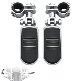 FOVPLUE 1",1.25"Highway Footpegs, Adjustable Highway Peg w/Clamp for Harley Touring Softail Dyna Sportster Honda Kawasaki Suzuki Yamaha Indian Victory w/25mm-32mm Engine Guard/Tubing, CHROME#3