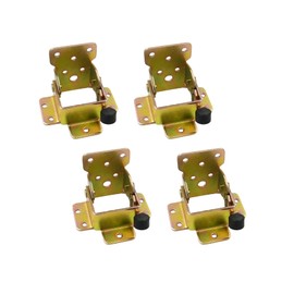 LIKERAINY 90 Degree Folding Hinge, Foldable Locking Folding Table Fitting, Folding Console for Table Legs, Benches, Bed, Feet Made of Galvanised Iron with Yellow, Pack of 4