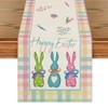 Artoid Mode Green Blue Pink Buffalo Plaid Bunny Rabbit Happy