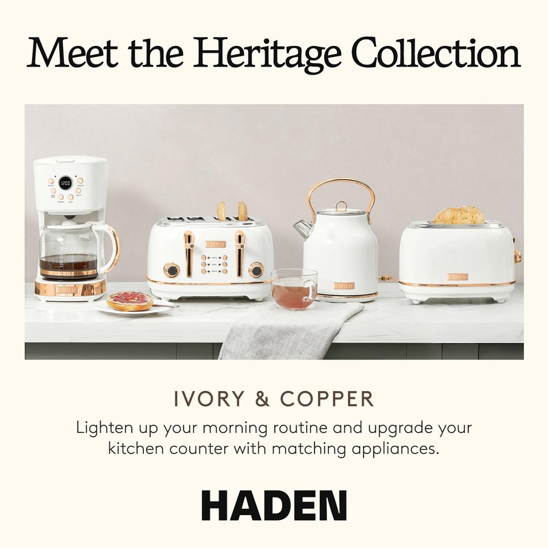 Haden Heritage 4 Slice Wide Slot Stainless Steel Toaster with