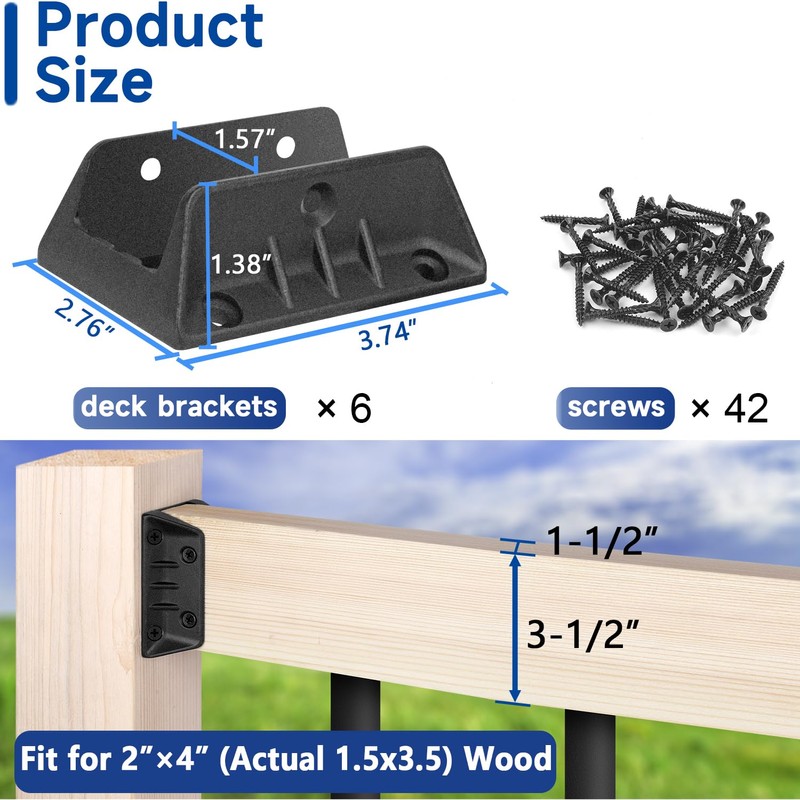 Steel DN Mate 6 Pack ADC-12 Aluminum Deck Railing Bracket