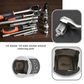 VGOL 2 Pieces 1/2 Inch Female to 1/4 Inch Male Socket Adapter Chrome Vanadium Steel Socket Adapter and Reducing Accessories for Industrial Machinery Construction Work