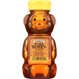 Gunter's Pure Clover Honey Bears, Multi Package 12 Oz (Pack of 8)