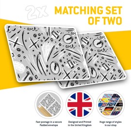 2 x 10cm Rectangle Vinyl Stickers - Modern Art Doodles Scribbles 43011