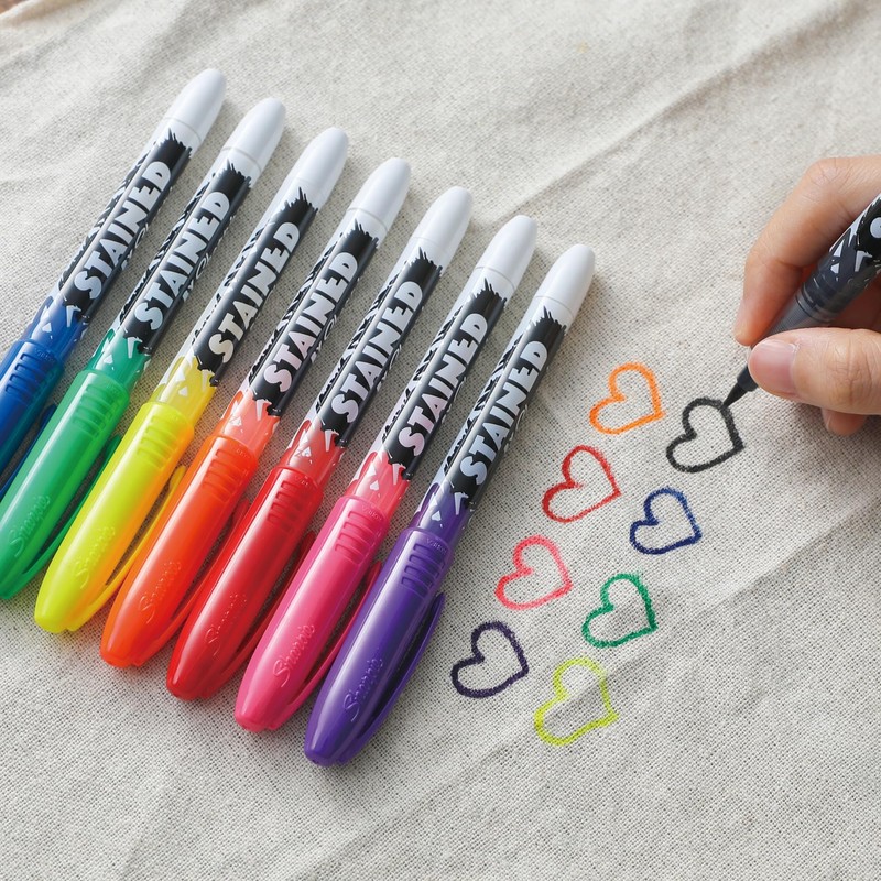 Sharpie Stained Fabric Markers Set of 8 Colors Brush Pens
