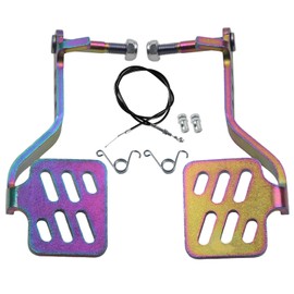 QASKEHKT Brake Throttle Pedals 71" Cable with Return Springs Kit for 196cc 6.5hp Road Rocket Azusa Fun Kart Carter Go Kart Vintage Go Cart Racing Drift Trike Heavy Duty PartsThrottle Colorful